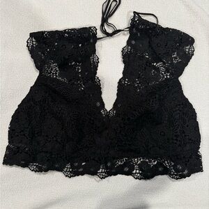 Anthropologie Black Lace Bandeau Intimates